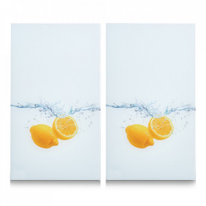 Set 2 tocatoare dreptunghiulare multicolore din sticla 30x52 cm Lemon Splash Zeller