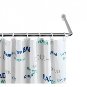 Set 3 bare pentru perdea dus argintii din metal Angle Universal Wenko
