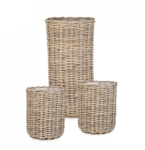 Set 3 cosuri gri din ratan Jefry Bizzotto