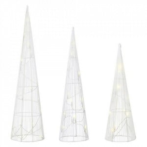 Set 3 decoratiuni luminoase albe din metal Dunge Markslojd