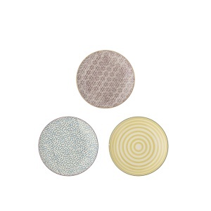 Set 3 farfurii multicolore din ceramica 16 cm Patrizia Bloomingville