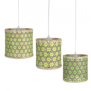 Set 3 lustre multicolore din bambus Olizy The Home Collection