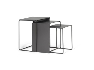Set 3 mese de cafea gri din metal Génova Giner y Colomer