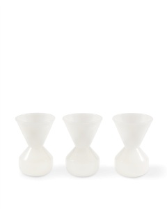 Set 3 vaze albe din sticla 9 cm Fat Neck Pols Potten
