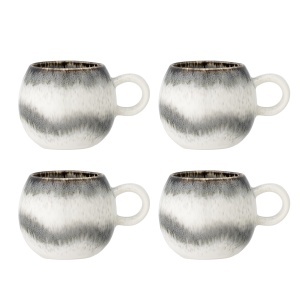 Set 4 cani gri din ceramica 275 ml Paula Bloomingville