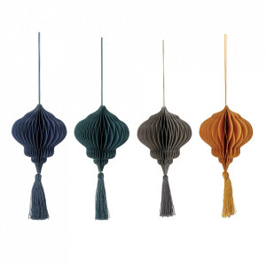 Set 4 decoratiuni suspendabile multicolore din hartie 21 cm Milay Bloomingville