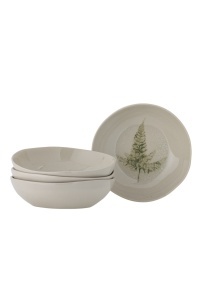 Set 4 farfurii adanci crem din ceramica 21 cm Bea Bloomingville