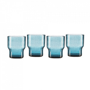 Set 4 pahare albastre din sticla 300 ml Bubbles Pols Potten