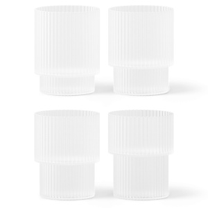 Set 4 pahare din sticla transparenta 200 ml Ripple Frosted Ferm Living