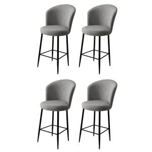 Set 4 scaune bar gri/negru din textil Fora The Home Collection