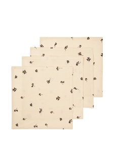 Set 4 servete crem/maro ciocolata din bumbac 40x40 cm Baies Ferm Living