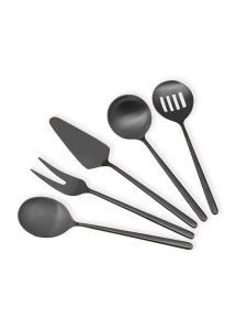 Set 5 ustensile bucatarie negre din metal CKB0256 The Home Collection