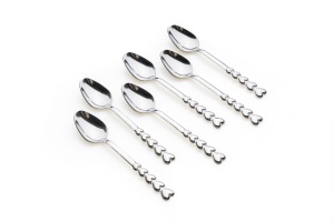 Set 6 lingurite argintii din metal Heart The Home Collection