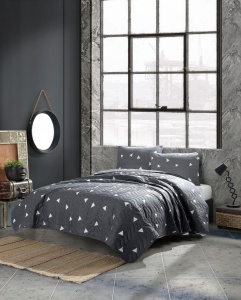 Set cuvertura gri /alba din fibre Ucgen The Home Collection