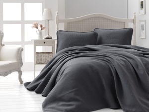 Set cuvertura gri antracit din bumbac Liv Double The Home Collection