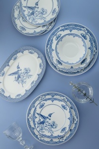 Set de masa 26 piese albe/albastre din ceramica NNLB26YT880780 The Home Collection