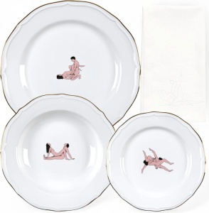 Set de masa 4 piese albe din ceramica Seikantai Arched Seletti