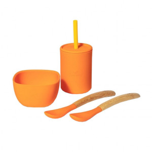 Set de masa 4 piese portocalii din silicon York Avanchy