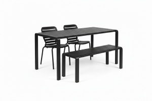Set exterior 4 piese negre din metal Vondel Zuiver