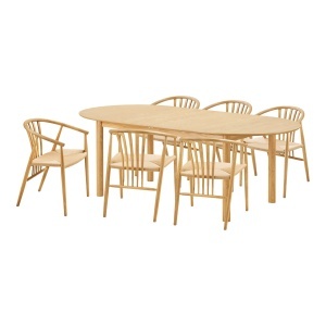 Set masa dining extensibila si 6 scaune din lemn maro Bundaberg and Augstin House Nordic