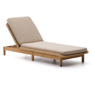 Sezlong bej din lemn Galea Kave Home