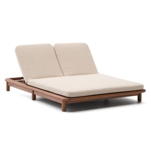 Sezlong bej din lemn Turqueta Double Kave Home