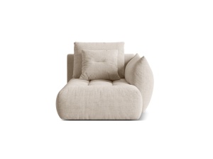 Sezlong canapea modulara bej deschis din textil pentru 1 persoana Bloom Wind Right Lounge Micadoni