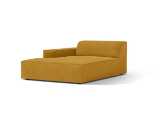 Sezlong canapea modulara galbena din textil pentru 1 persoana Jodie Left Micadoni