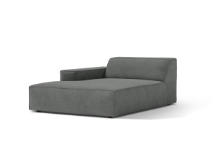 Sezlong canapea modulara gri din textil pentru 1 persoana Jodie Left Micadoni