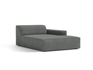 Sezlong canapea modulara gri din textil pentru 1 persoana Jodie Right Micadoni