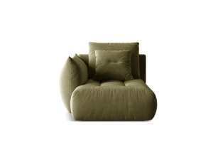 Sezlong canapea modulara verde deschis din catifea pentru 1 persoana Bloom Casino Left Lounge Micadoni