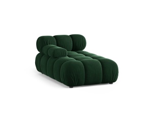 Sezlong canapea modulara verde din catifea pentru 1 persoana Bellis Bluvel Left Micadoni