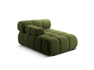 Sezlong pentru canapea modulara verde din textil pentru 1 persoana Bellis Boucle 155 Left Micadoni