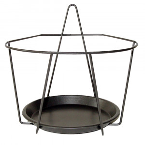 Suport de perete pentru ghiveci negru din metal 22x22 cm Sopera Esschert Design