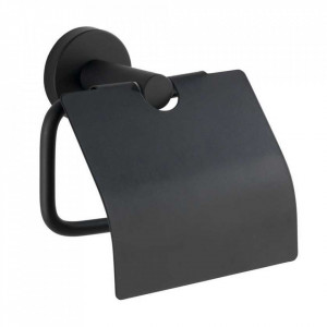 Suport hartie igienica negru din metal Bosio Cover Wenko