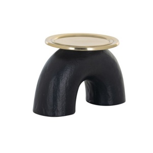 Suport lumanare negru/auriu din metal 10 cm Femke Richmond Interiors