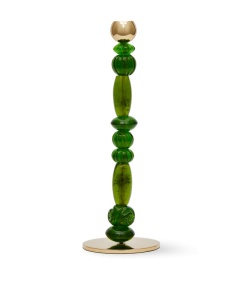 Suport lumanare verde/auriu din metal 34 cm Beads Pols Potten