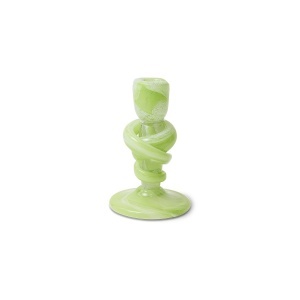 Suport lumanare verde din sticla 18 cm Knotted HKliving