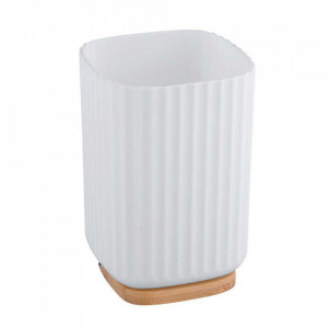 Suport pentru periuta de dinti alb/maro din plastic 9x9 cm Rotello Wenko