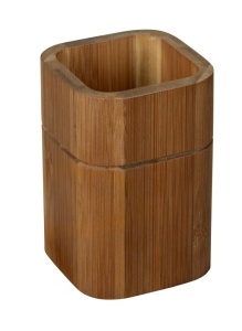 Suport pentru periuta de dinti maro din bambus 8x11 cm Serro Wenko