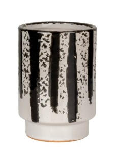 Suport pentru periuta de dinti negru/alb din ceramica 9x11 cm Subiza Wenko