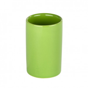 Suport pentru periuta de dinti verde din ceramica 7x11 cm Polaris Wenko