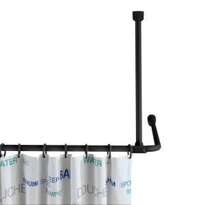 Suport tavan pentru perdea dus din metal negru Shower Rod Wenko