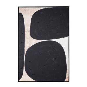 Tablou alb/negru din fibre naturale 82x122 cm Bold Bizzotto