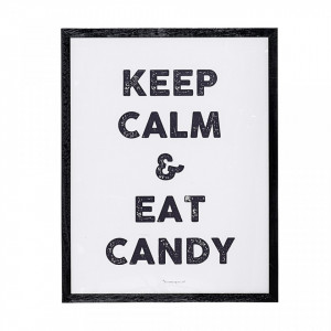 Tablou alb/negru din lemn 45x57 cm Keep Calm Bloomingville Mini