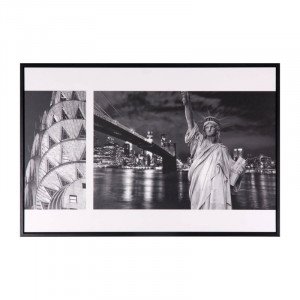 Tablou alb/negru din MDF si polistiren 40x60 cm Liberty Somcasa