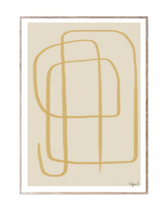 Tablou galben/crem cu rama din lemn Different Ways II Yellow Paper Collective