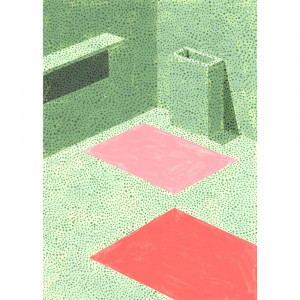 Tablou multicolor cu rama din lemn 30x40 cm Bathroom Stories 01 Paper Collective