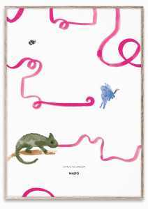 Tablou multicolor cu rama din lemn 50x70 cm Charlie the Chameleon Paper Collective