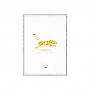Tablou multicolor cu rama din lemn 50x70 cm Leo the Leopard Paper Collective